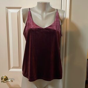 NWT Banana Republic Cranberry Velvet Cami Top, large
